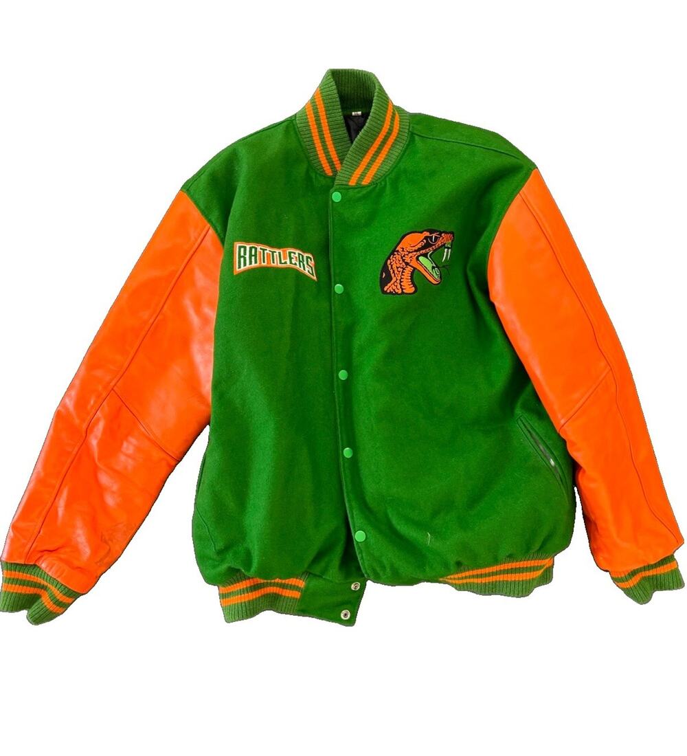 Florida A&M Rattlers FAMU XXL Logo Button Up Letterman Type Jacket-Some Stains